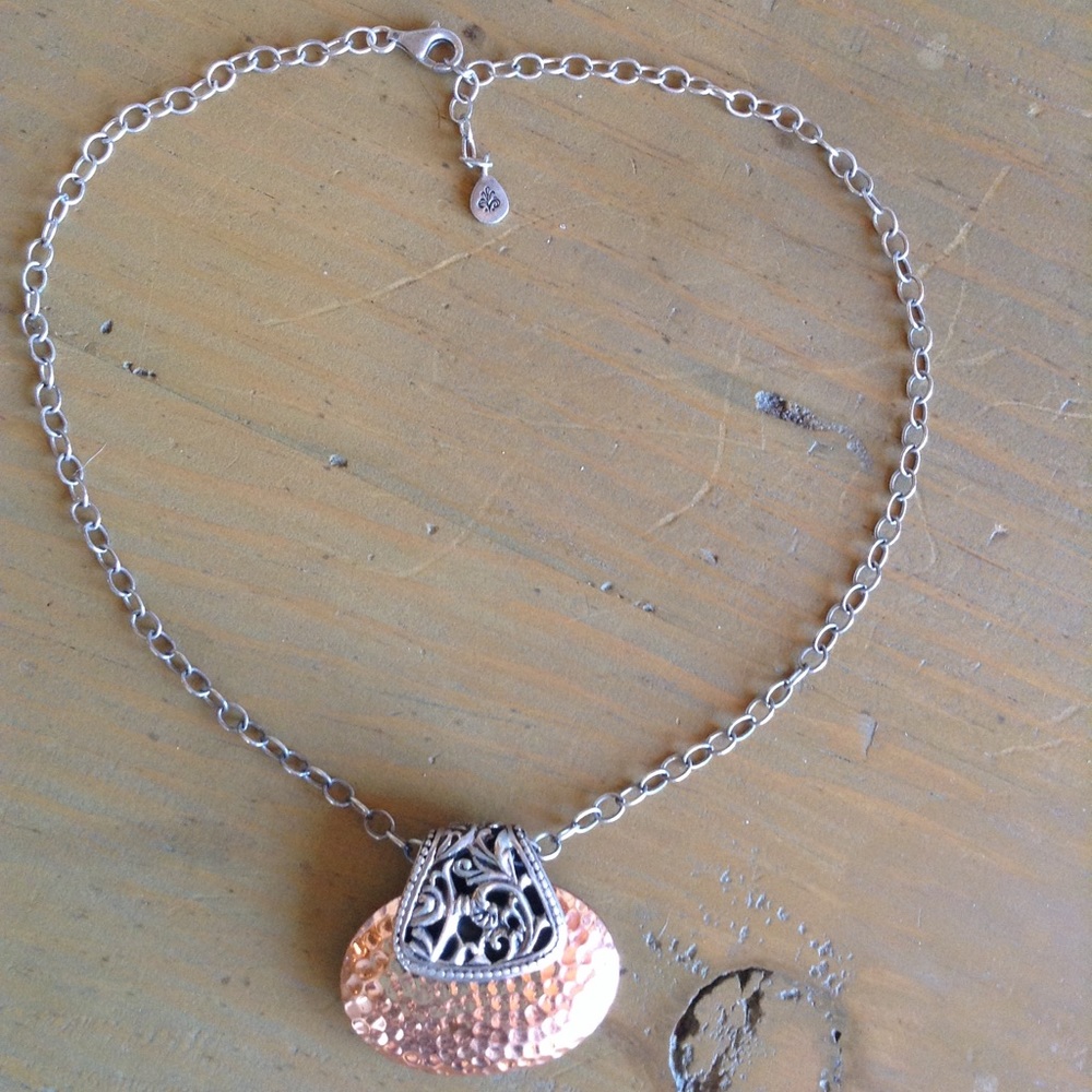 BARSE 925 Silver & Copper Choker Necklace🔥